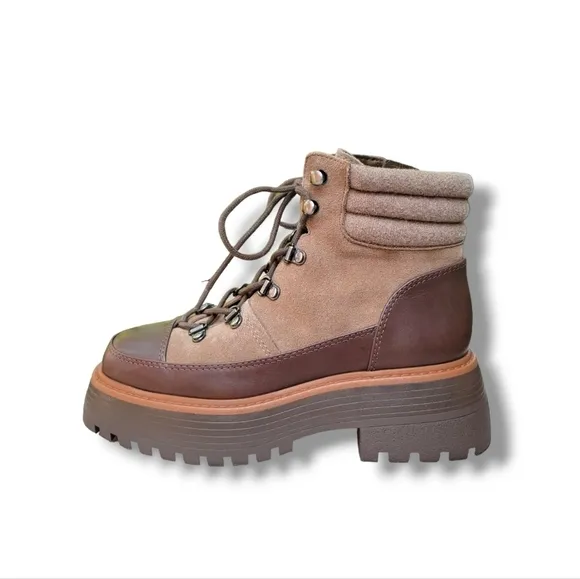 NWOB Vince Camuto Lug Sole Mertamie Platform Booties Boots‎ Size 6 Brown