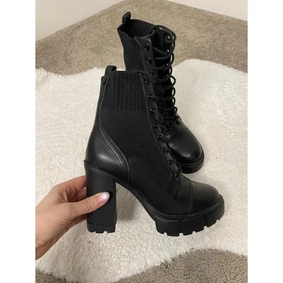 NWOT Aldo Rebellious Combat Ankle Boots, Black Size