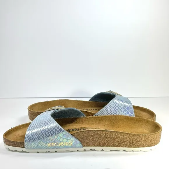 NWOT Birkenstock Madrid Sandals Blue Metallic Mermaid Size 10-10.5 EU 41
