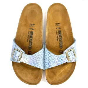 NWOT Birkenstock Madrid Sandals Blue Metallic Mermaid Size 10-10.5 EU 41