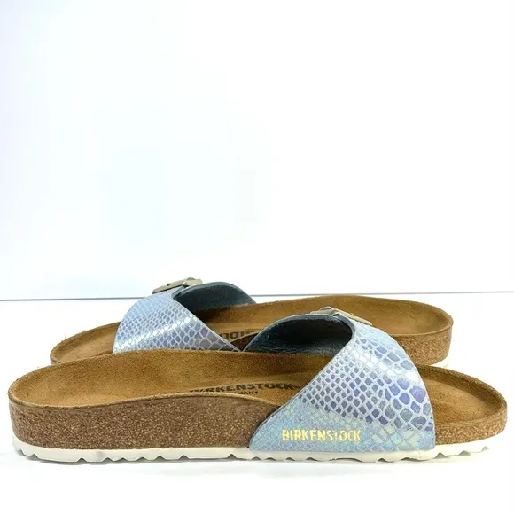 NWOT Birkenstock Madrid Sandals Blue Metallic Mermaid Size 10-10.5 EU 41