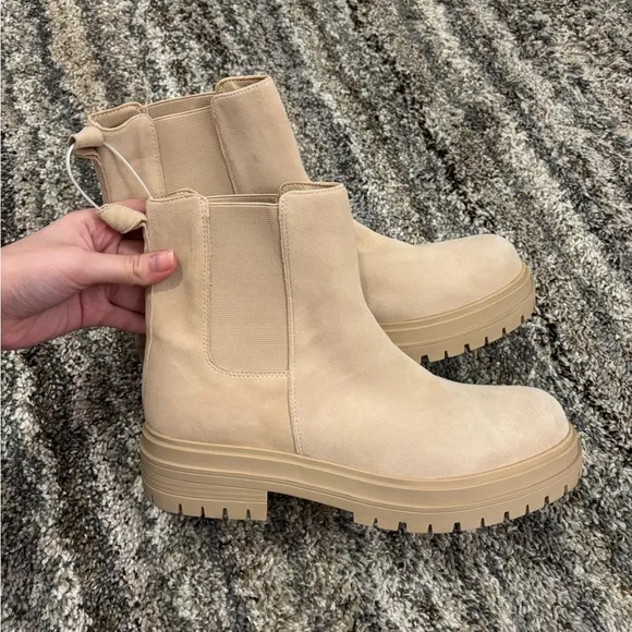 NWOT Gianni Bini Tan Combat Boots Sz 9.5 | Gianni Bini Ankle Combat Boots Sz 9.5