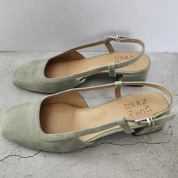 NWOT Naturalizer Harper Women's Sage Slingback 2&quot; Block Heel Size 6.5 Med