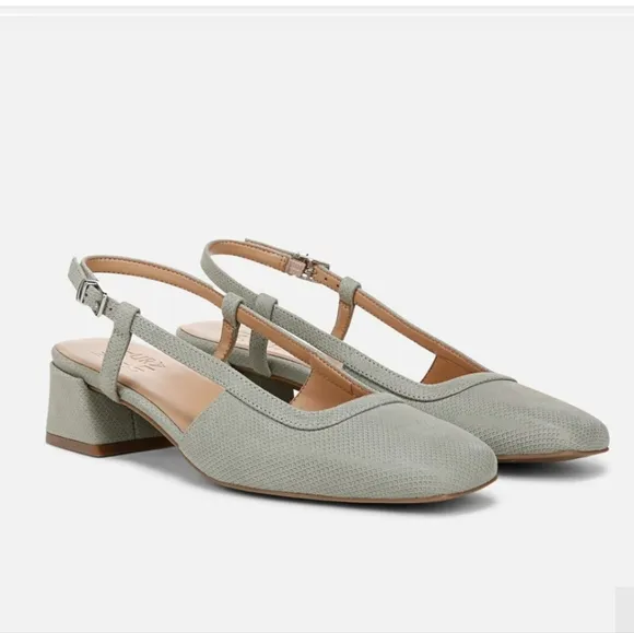 NWOT Naturalizer Harper Women's Sage Slingback 2&quot; Block Heel Size 6.5 Med