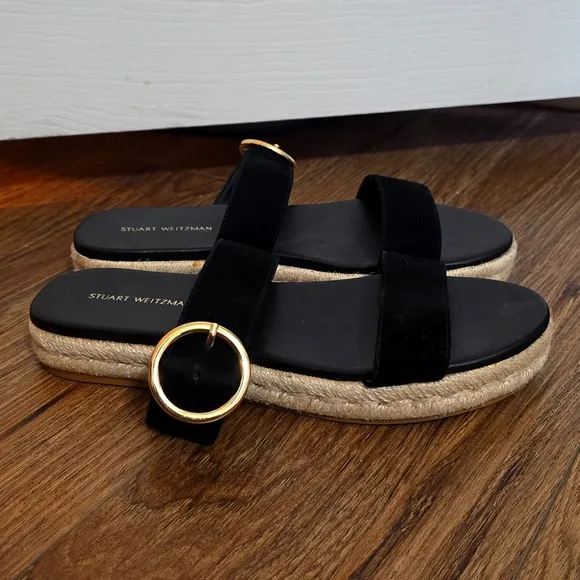 NWOT Stuart Weitzman &quot;mykonos&quot; Suede 2 strap espadrille