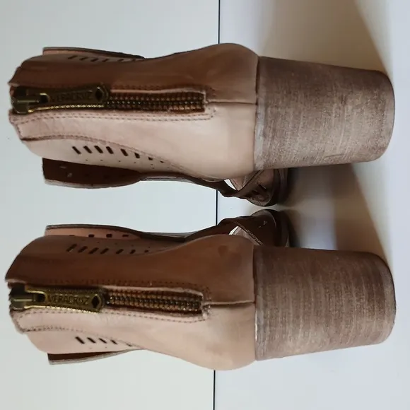 NWOT Veracruz Artisans Distressed Nubuck Open Toe Ankle Boots Size 38
