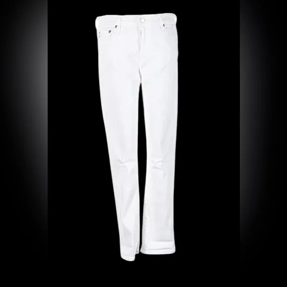 NWT AG EX BOYFRIEND SLIM WHITE JEANS