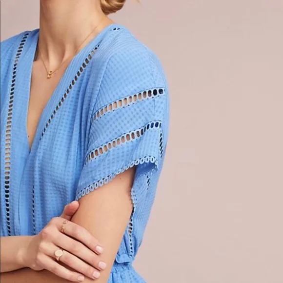 NWT Anthropologie Waisted Romper Sz. L