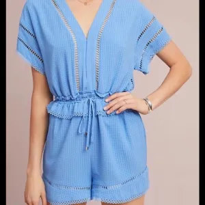 NWT Anthropologie Waisted Romper Sz. L