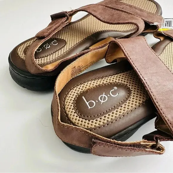 NWT Boc Concept Genuine Leather Berries Cushioned Comfort Strap Sandals