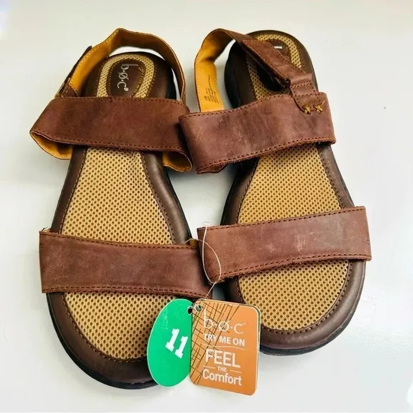 NWT Boc Concept Genuine Leather Berries Cushioned Comfort Strap Sandals