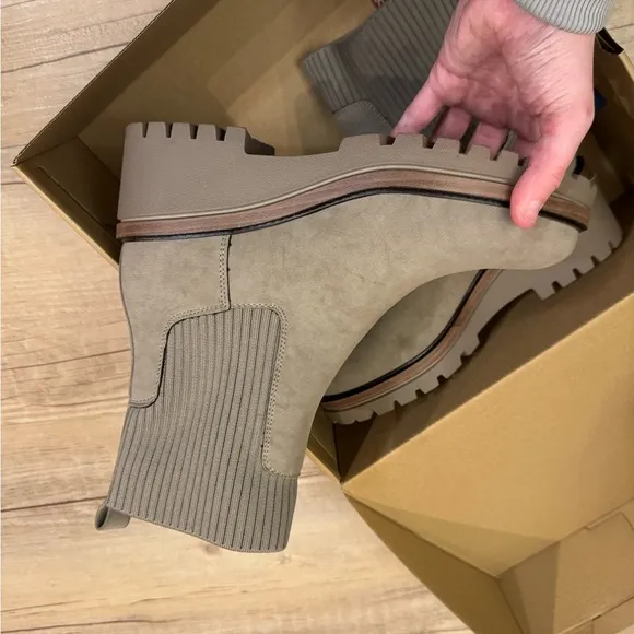 NWT Chic Taupe Ankle Boots