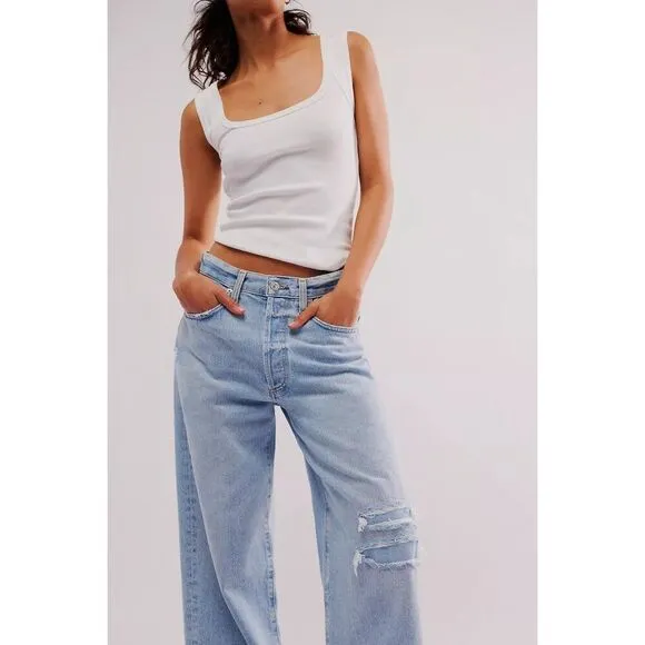NWT Citizens of Humanity Pina Low-Rise Baggy Crop Jeans Size 32 in Cascade