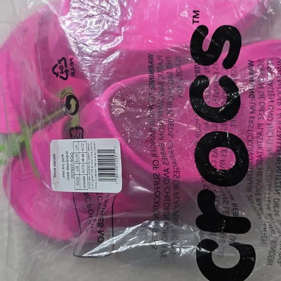 NWT Crocs Unisex-Adult Baya Slide Sandal Hot Pink Sz Mens 13