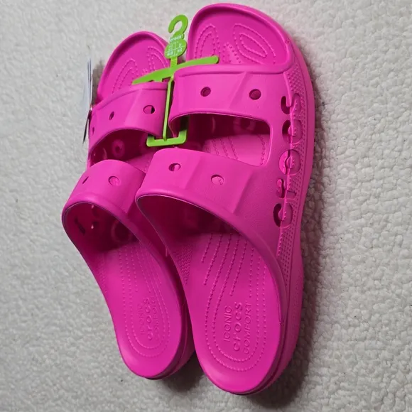NWT Crocs Unisex-Adult Baya Slide Sandal Hot Pink Sz Mens 13