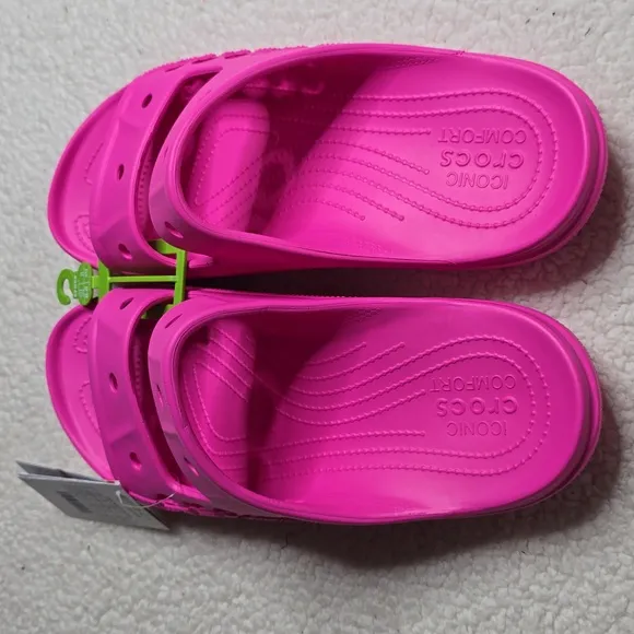 NWT Crocs Unisex-Adult Baya Slide Sandal Hot Pink Sz Mens 13