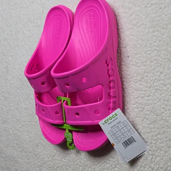 NWT Crocs Unisex-Adult Baya Slide Sandal Hot Pink Sz Mens 13