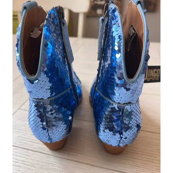 NWT Dingo Bling Thing Sequin Western ankle boots w/ zipper. 2” heel. Size 8.5‎
