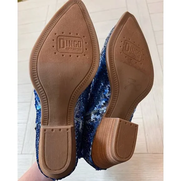 NWT Dingo Bling Thing Sequin Western ankle boots w/ zipper. 2” heel. Size 8.5‎