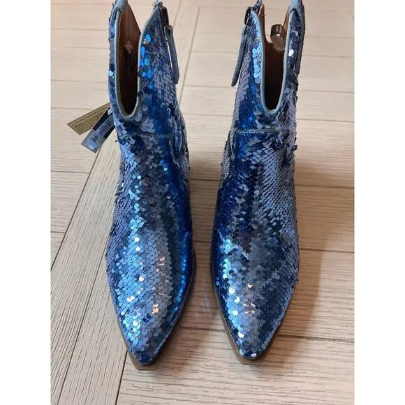 NWT Dingo Bling Thing Sequin Western ankle boots w/ zipper. 2” heel. Size 8.5‎