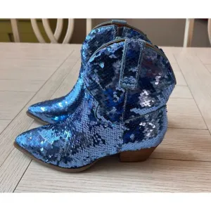 NWT Dingo Bling Thing Sequin Western ankle boots w/ zipper. 2” heel. Size 8.5‎