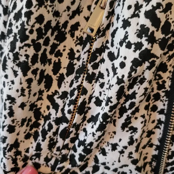 NWT DKNY Black White Speckle Asymmetrical Coat Blazer Jacket