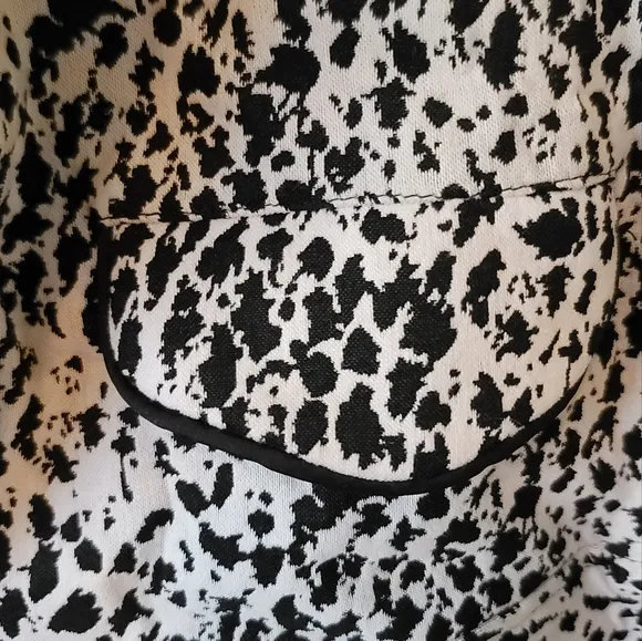 NWT DKNY Black White Speckle Asymmetrical Coat Blazer Jacket