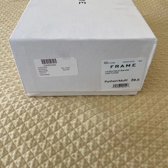 NWT FRAME Le Montauk Criss Cross Sandals, Size 39.5 Euro/9 US, Python Multi