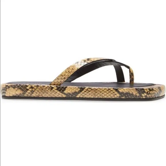 NWT FRAME Le Montauk Criss Cross Sandals, Size 39.5 Euro/9 US, Python Multi