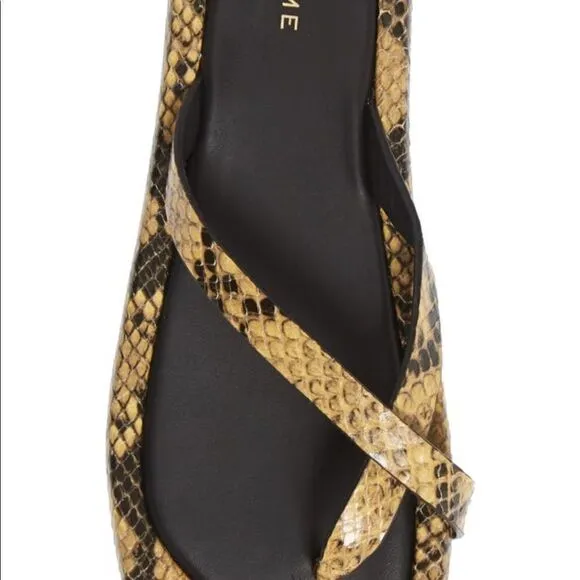 NWT FRAME Le Montauk Criss Cross Sandals, Size 39.5 Euro/9 US, Python Multi