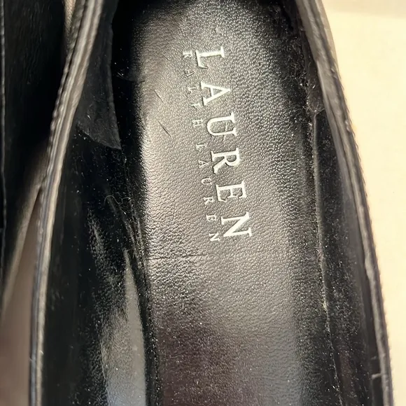 NWT Lauren Ralph Lauren Miriam Black Napa/Patent Leather Women's Flats Size 8B
