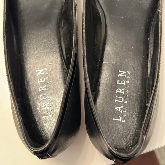 NWT Lauren Ralph Lauren Miriam Black Napa/Patent Leather Women's Flats Size 8B
