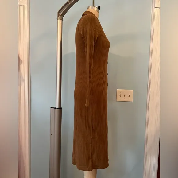 NWT Madewell Button-Front Midi Shirtdress - Medium - Camel Tan