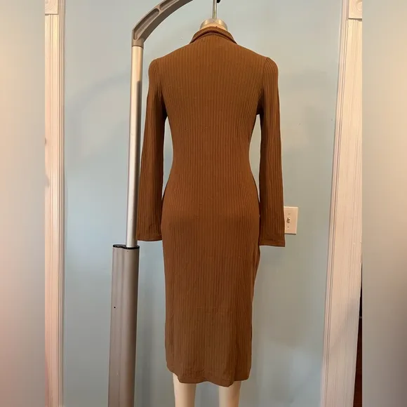 NWT Madewell Button-Front Midi Shirtdress - Medium - Camel Tan