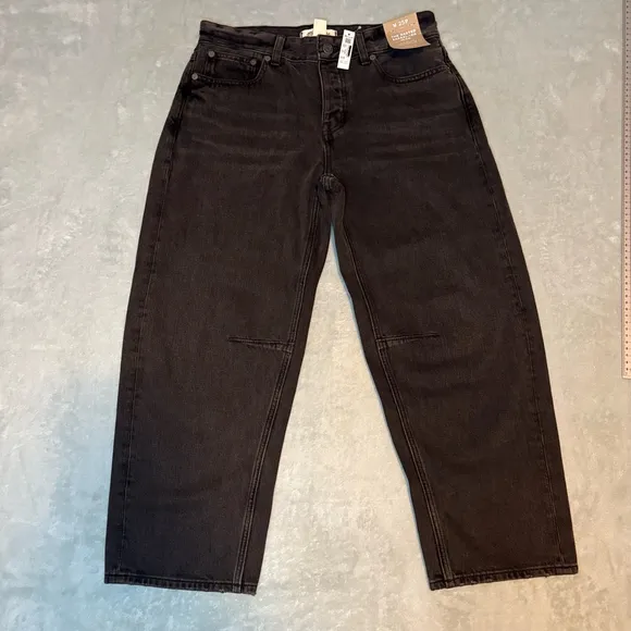 NWT Madewell Petite Darted Barrel-Leg Jeans 25P Olenda Wash Rigid Cotton Denim