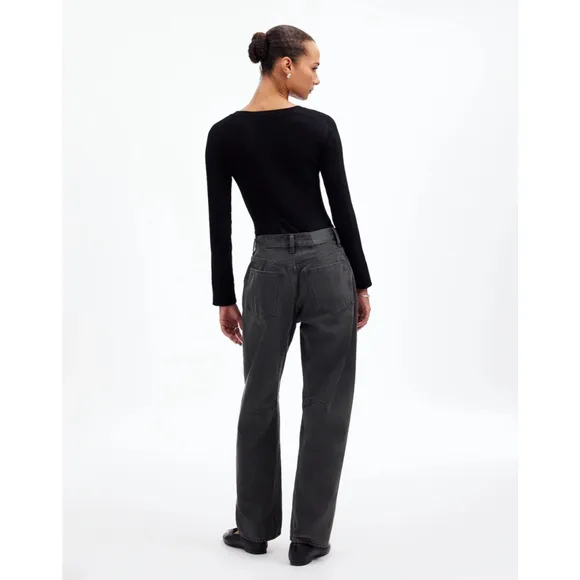NWT Madewell Petite Darted Barrel-Leg Jeans 25P Olenda Wash Rigid Cotton Denim