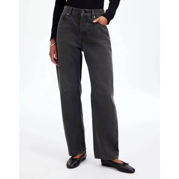 NWT Madewell Petite Darted Barrel-Leg Jeans 25P Olenda Wash Rigid Cotton Denim