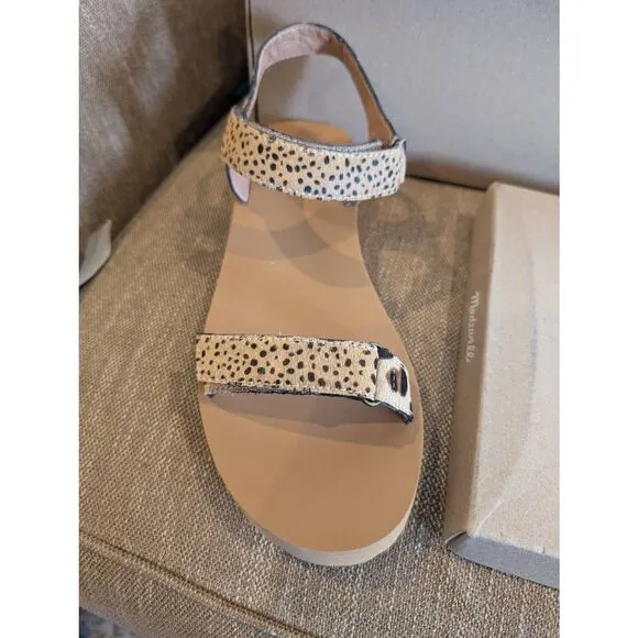 NWT Madewell Women's The Maggie Calf Hair Sandals Amber Dune Multi Size 10
