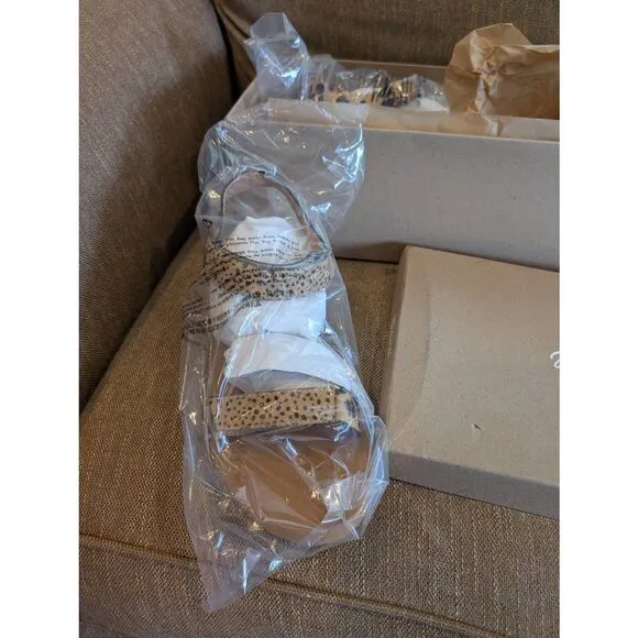 NWT Madewell Women's The Maggie Calf Hair Sandals Amber Dune Multi Size 10