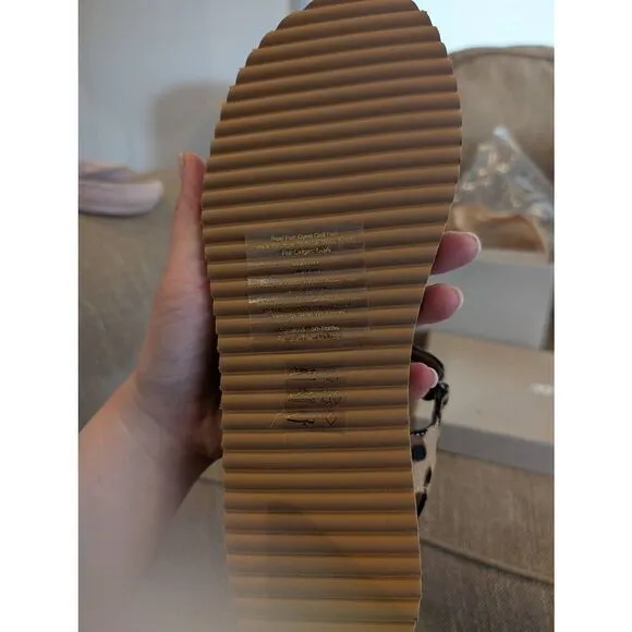 NWT Madewell Women's The Maggie Calf Hair Sandals Amber Dune Multi Size 10