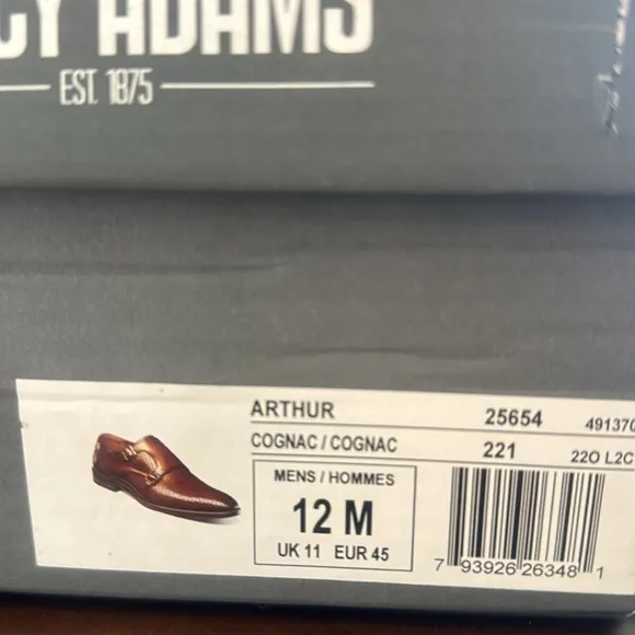 NWT Mens Stacy Adams Arthur Slip-On Cognac Shoes with RedZone Insole, Size 12.