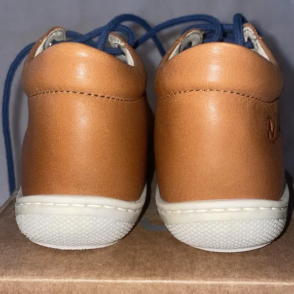 NWT NATURINO COCOON Nappa Leather First Step Shoes in Brown-Grey