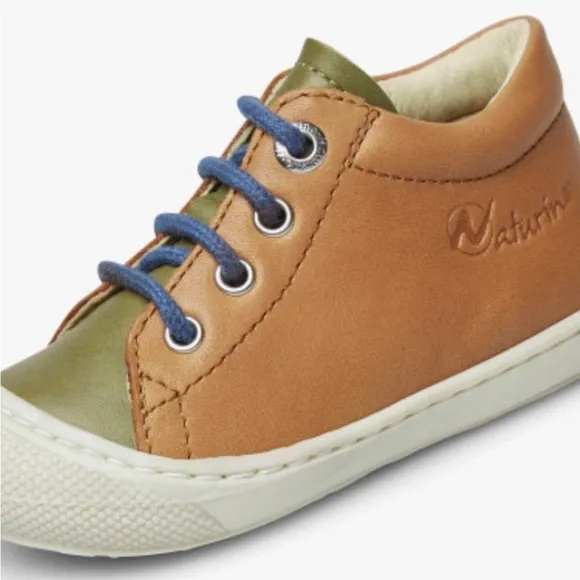 NWT NATURINO COCOON Nappa Leather First Step Shoes in Brown-Grey