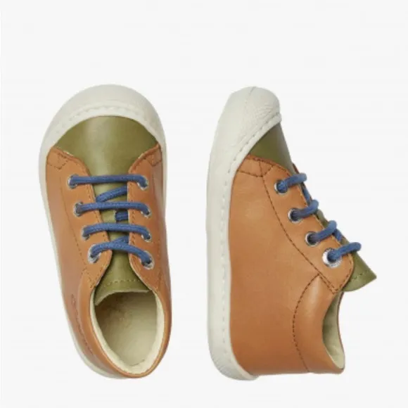 NWT NATURINO COCOON Nappa Leather First Step Shoes in Brown-Grey