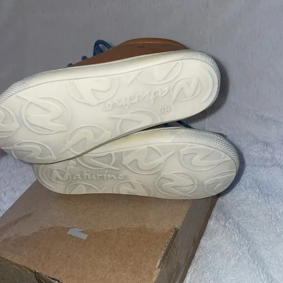 NWT NATURINO COCOON Nappa Leather First Step Shoes in Brown-Grey