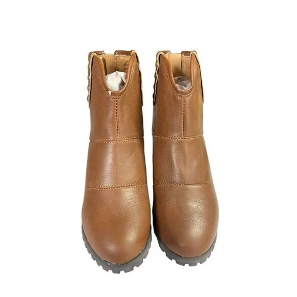 NWT Seven 7 Seville  Sadle Brown Ankle Boots tan sz 9