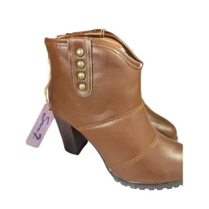 NWT Seven 7 Seville  Sadle Brown Ankle Boots tan sz 9