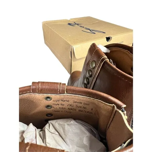NWT Seven 7 Seville  Sadle Brown Ankle Boots tan sz 9