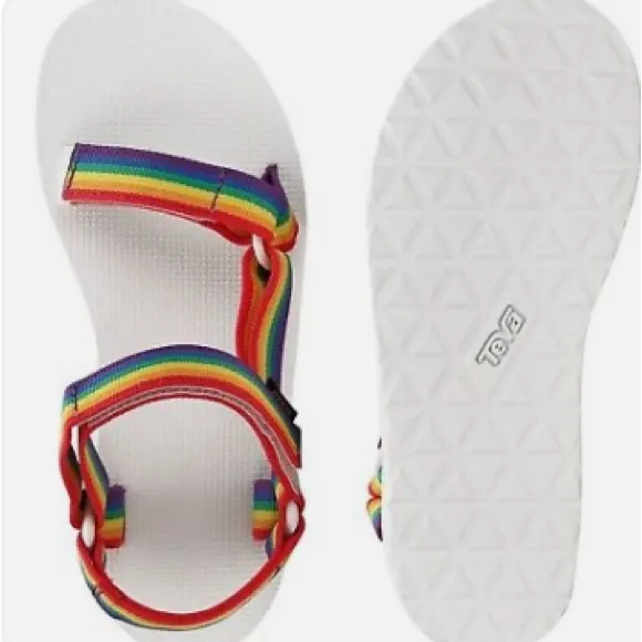 NWT Teva Midform Universal Rainbow &amp;White sandals new in box