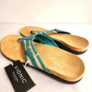 NWT Vionic Marisa Leather Sandals size 8 Orthaheel Technology Slippers